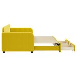 vidaXL Lit de jour avec gigogne et tiroirs jaune 80x200 cm velours