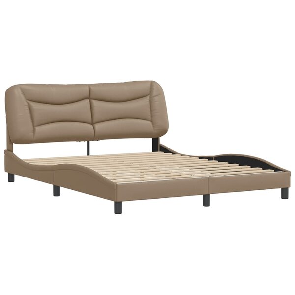 vidaXL Cadre de lit avec tête de lit Cappuccino 160x200 cm Similicuir