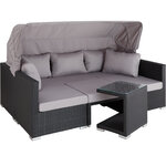 Tectake Canapé de jardin SAINT MARIN modulable - noir