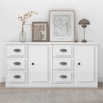 vidaXL Buffets 2 Pièces blanc brillant bois d'ingénierie