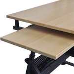 vidaXL Table à dessin inclinable 2 tiroirs et tabouret