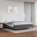 vidaXL Cadre de lit Gris 160x200 cm Similicuir