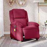 vidaXL Fauteuil inclinable massage électrique rouge bordeaux velours