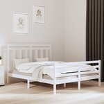 vidaXL Cadre de lit Blanc Bois massif 160x200 cm