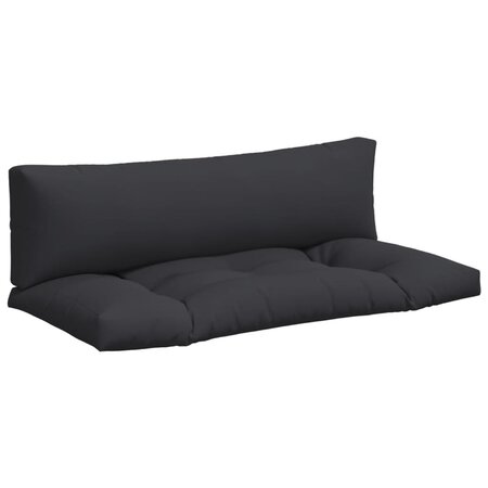 vidaXL Coussins de palette lot de 2 noir tissu