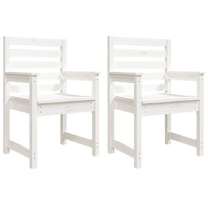vidaXL Chaises de jardin lot de 2 blanc 60x48x91 cm bois massif de pin