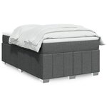 vidaXL Sommier à lattes de lit avec matelas Gris foncé 120x200cm Tissu