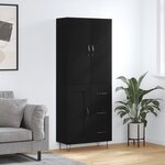 vidaXL Buffet haut Noir 69 5x34x180 cm Bois d'ingénierie