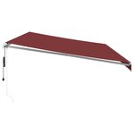 vidaXL Auvent rétractable automatique avec LED bordeaux 600x350 cm