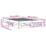 vidaXL Cadre de lit sans matelas chêne fumé 120x200 cm bois ingénierie
