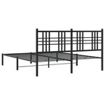 vidaXL Cadre de lit métal avec tête de lit noir 150x200 cm