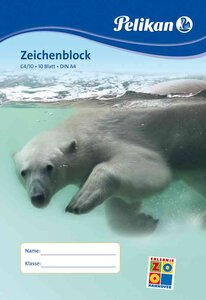 Bloc de dessin C 4/10, A4, 100 g/m2, 10 feuilles PELIKAN