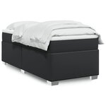 vidaXL Sommier à lattes de lit avec matelas Noir 90x200 cm Similicuir