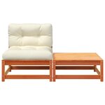 vidaXL Canapé de jardin sans accoudoirs avec coussins et repose-pieds