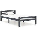 vidaXL Cadre de lit Gris foncé Bois de pin massif 100x200 cm