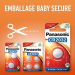 Pile Bouton Lithium CR2032 3V 220mAh x 10 PANASONIC