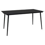 vidaXL Ensemble à manger de jardin 9 Pièces Corde en coton et acier Noir