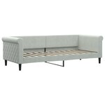 vidaXL Lit de jour avec gigogne et tiroirs gris clair 80x200cm velours
