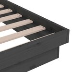vidaXL Cadre de lit Gris Bois massif 120x190 cm Petit double