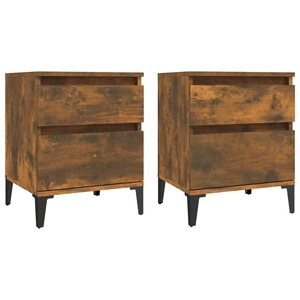 vidaXL Tables de chevet 2 Pièces Chêne fumé 40x35x50 cm