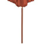 vidaXL Parasol d'extérieur avec mât en bois 300 cm terre cuite