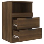 vidaXL Tables de chevet 2 Pièces Chêne marron Bois d'ingénierie