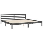 vidaXL Cadre de lit avec tête de lit gris 200x200 cm bois massif