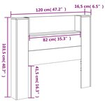 vidaXL Armoire tête de lit avec LED chêne sonoma 120x16 5x103 5 cm