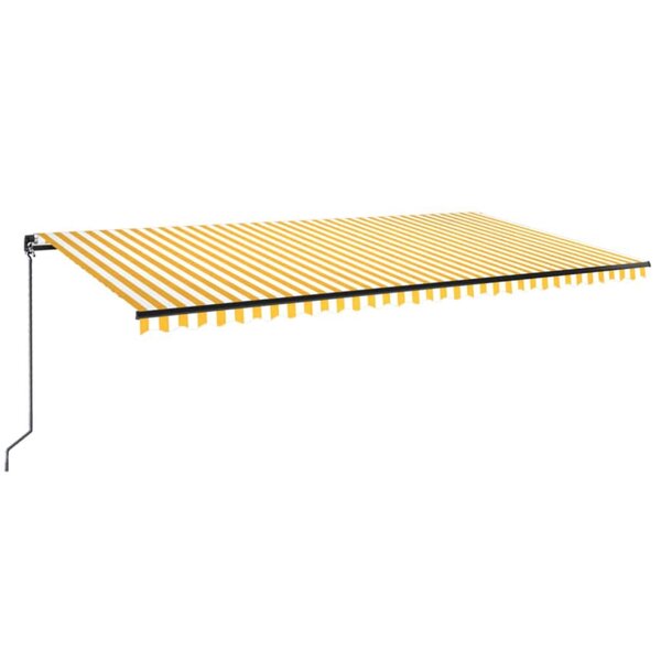 vidaXL Auvent manuel rétractable avec LED 600x350 cm Jaune et blanc