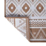 vidaXL Tapis d'extérieur marron et blanc 80x150 cm design réversible