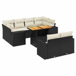 vidaXL Salon de jardin 11 Pièces avec coussins noir résine tressée