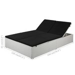 vidaXL Chaise longue avec coussin Résine tressée Noir