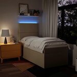 vidaXL Sommier à lattes de lit avec matelas Crème 80x200 cm Tissu