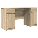 Bureau vidaXL en chêne Sonoma 140x49x76 cm en bois d'ingénierie