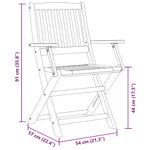 vidaXL Ensemble de bistro pliable 3 Pièces bois d'acacia solide