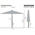 Madison Parasol Mykanos 250 cm gris