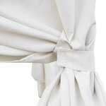 vidaXL Chaise longue d'extérieur avec rideaux Résine tressée Marron