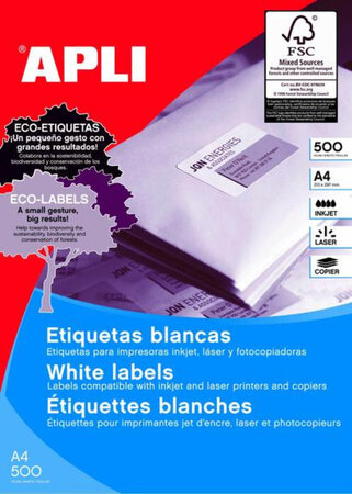 Etiquettes Autocollantes Jet/Las/Co Blanc 210 X148