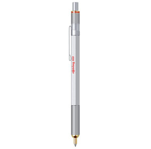 rOtring 800 Stylo bille Argent chromé recharge noire pointe moyenne