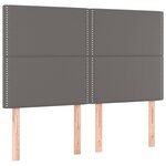 vidaXL Sommier à lattes de lit avec matelas Gris 140x190 cm Similicuir