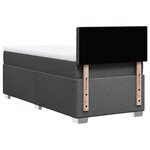 vidaXL Sommier à lattes de lit avec matelas Gris foncé 90x200 cm Tissu