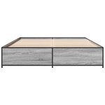 vidaXL Cadre de lit sonoma gris 120x190 cm bois d'ingénierie et métal