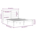 vidaXL Cadre de lit Blanc Bois de pin massif 140x190 cm