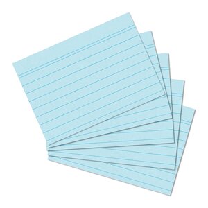 Paquet de 100 Fiches bristol 170g A5 148x210 mm Lignées Bleu HERLITZ