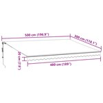 vidaXL Auvent rétractable automatique anthracite et blanc 500x300 cm