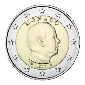 2 euros Monaco 2021 face nationale - Albert II.