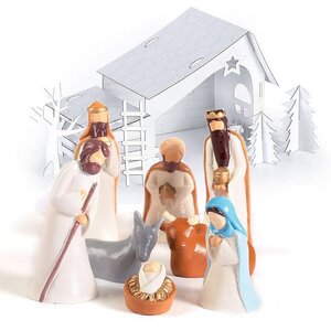 Coffret de fabrication Santons en plâtre & Crèche en carton