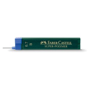 Etui de 12 mines pour porte-mine super-polymer 9067 s 0 7 mm b x 12 faber-castell
