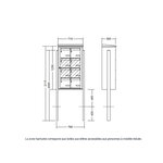 Bloc collectif Leabox, 2x4, grade 3, simple face, Extérieur, fixation sur pieds à sceller, Vert mousse RAL 6005 finition brillante