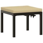 vidaXL Ensemble de banc de jardin avec coussins 4 Pièces noir